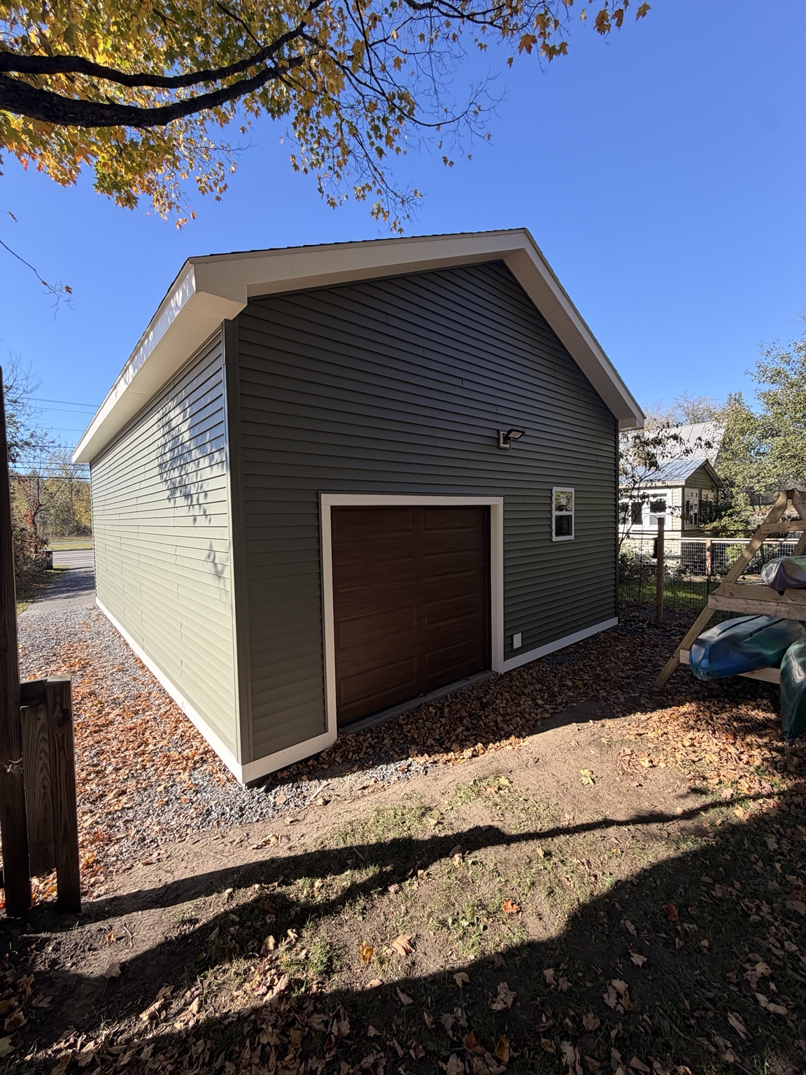 Garage Build — completed garage view 2